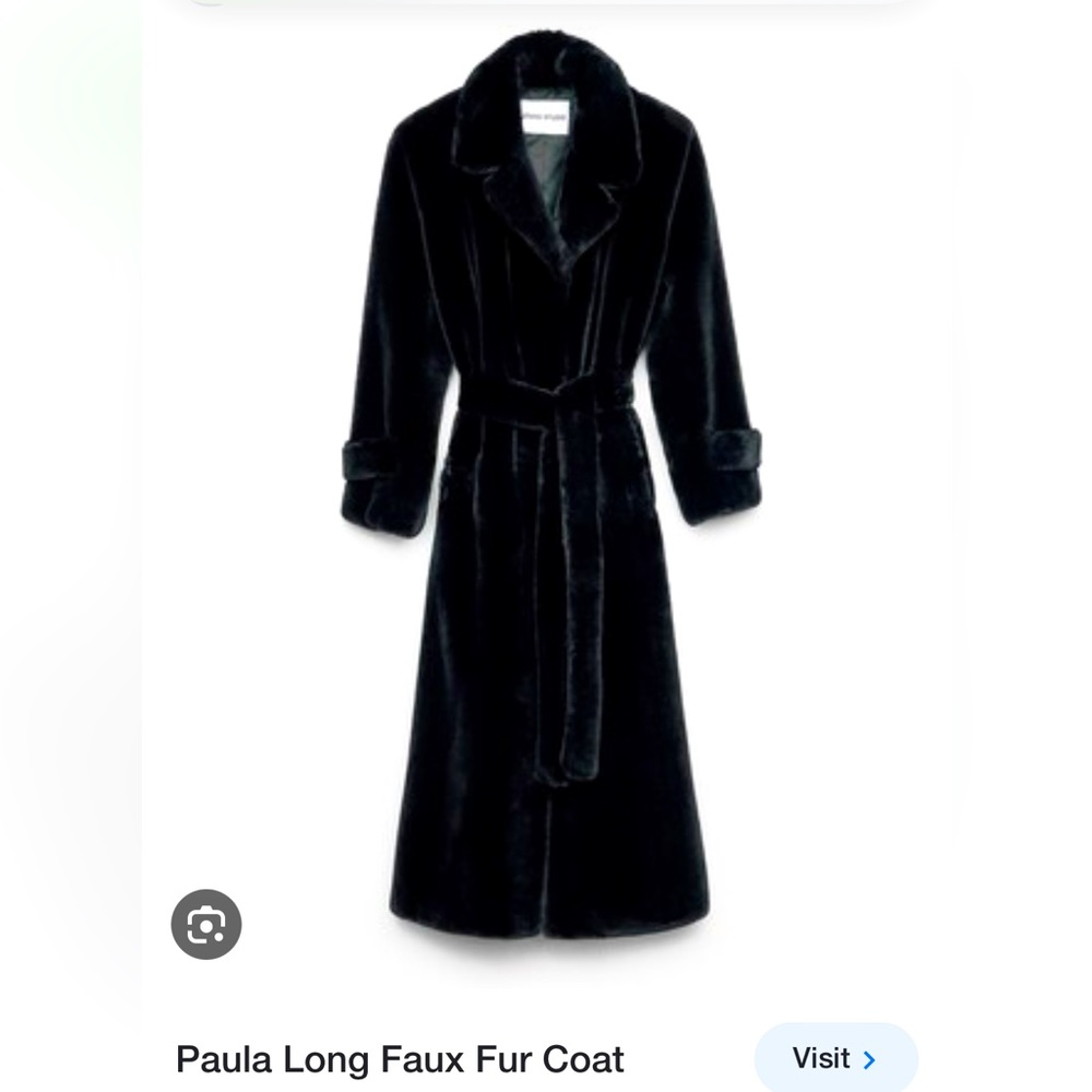 Beautiful belted faux fur STAND STUDIO Paula coat.